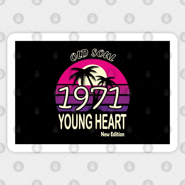 1971 Birthday Gift Old Soul Young Heart Sticker by VecTikSam